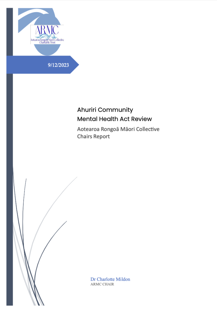 Ahuriri Mental Health Act Review Cover